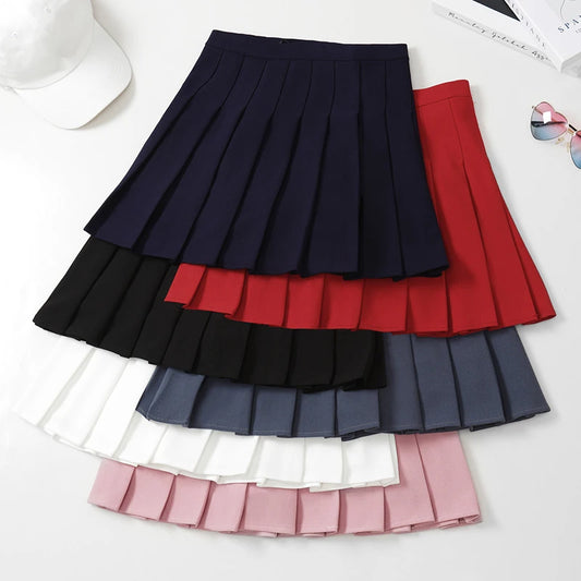 Women&#39;s Skirt Pleated Korean Style Summer Woman 2022 Fashion Clothing Pink Elastic High Waist Short White Mini Skirt For Girls